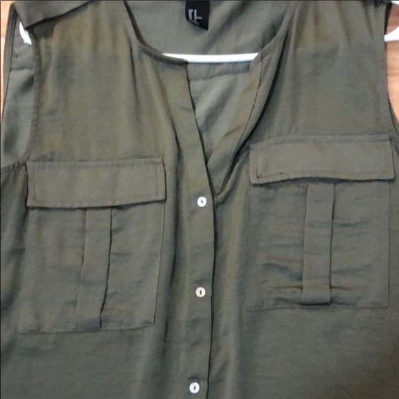 Army Green H&M Blouse - Picture 2 of 4
